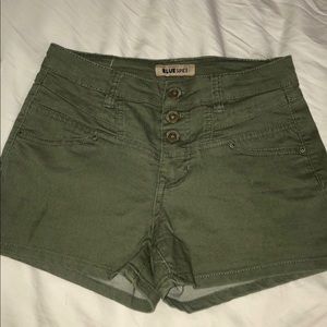 High Waisted Army Green Shorts